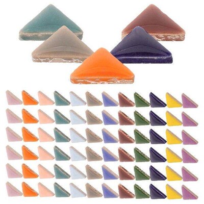 Triangular Ceramic Piece Mirrors Mosaic Tiles Crafts Slices