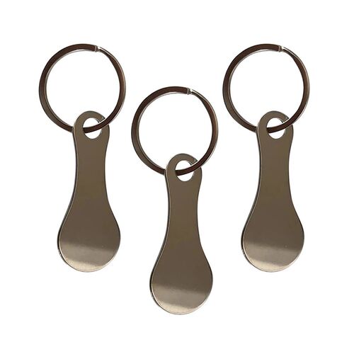 1/2pcs Metal Shopping Cart Tokens Trolley Token Key Ring Dec