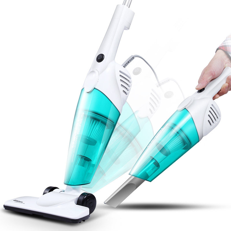 德尔玛家用精品大功率手持推杆小型强大吸力地毯宠物毛头发吸尘器