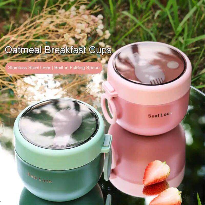600ml Breakfast Cups Cereal Nut Yogurt Salad Soup Cup Contai图片