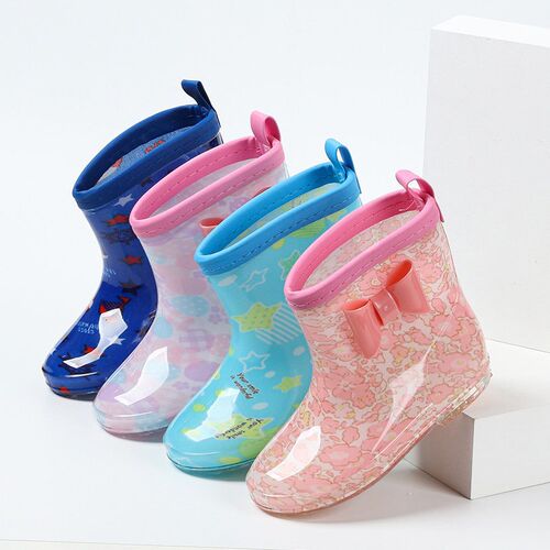 Childrens Rain Boots And Rain Boots. Cartoon Rain Boots For