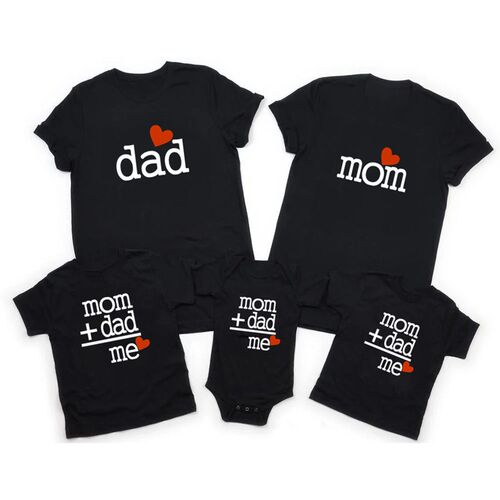 Mom Dad Me Family Matching Outfits Father Daughter Son Cloth
