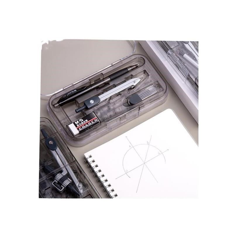 8 Pcs/Set Compass Ruler Set Protractor Drawing Triangle Eras - 实物图