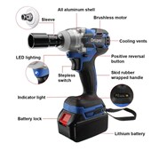 Impact Wrench Brushless Power Electric 2inch Tool Cordless