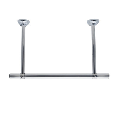 沛晴不锈钢固定式晾衣杆阳台加厚晾衣架单挂衣杆墙顶晒衣吊座