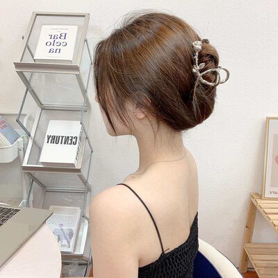 Elegant and Elegant Large Metal Rose Clip Ponytail Hairpin B