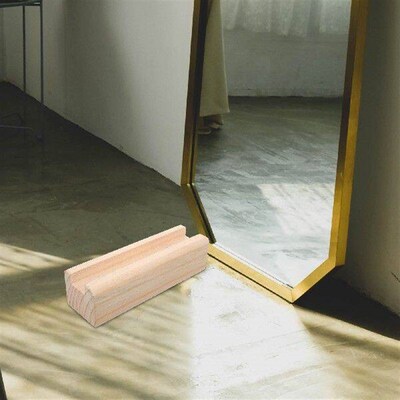25X8 Natural Anti Slip Full Length Mirror Stand Wood Holder