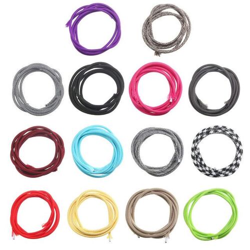 3 Meter 2 Cord 0.75cm Multicolor Retro Vintage Twist Braided