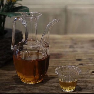 中式执壶耐热玻璃茶壶斗茶汤瓶茶百戏温酒壶可直接明火加热