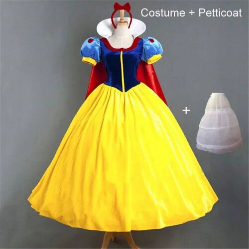 White Cosplay Costume Princess White Snow Cartoon Dress