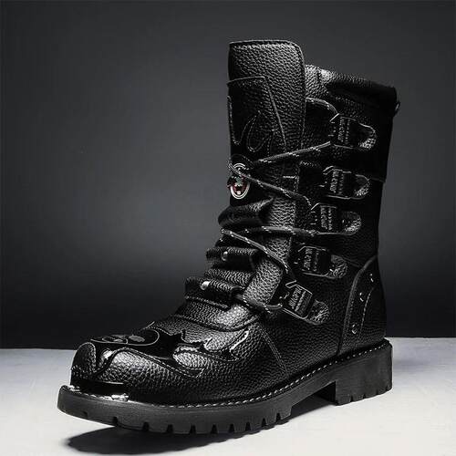 2023 New Men Boots Winter British Locomotive Leather Boots V
