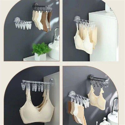 Suction Cup Folding Clothes Hanger No Punching Required