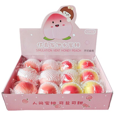 peach Squishy Mochi Fidget Toys Stress ball 水蜜桃捏捏乐桃子