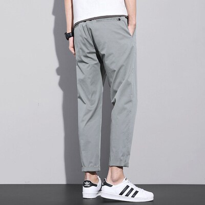 Ice Silk Casual Pants Mens Summer Thin Loose Straight Sprin