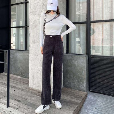 Chenille Wide-leg Pants Womens Narrow Draping Early Spring