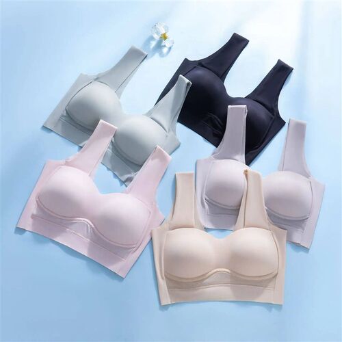Seamless Vest-Style Bra Gathered Without Steel Ring Fixed Cu