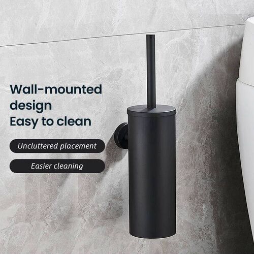 Stainless Steel Bathroom Toilet Brush Holder Accessories Bla