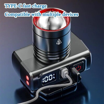 Rechargeable Headlamp Super Bright Head Light Motion Sensor