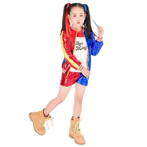 Harley Quinn Costume Kids Girls Batman Suicide Squad Harley