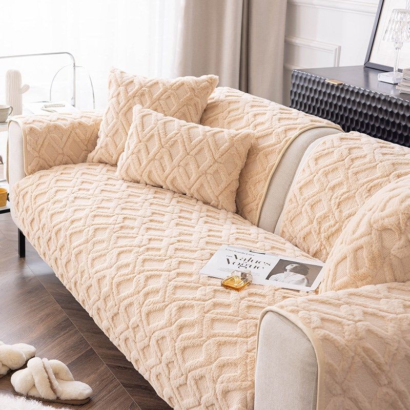撸猫感兔毛绒沙发垫冬季加厚坐垫子皮沙发罩2023新款毛绒盖布巾,居家布艺,沙发垫,淘宝优惠券,粉丝福利购,淘宝优惠卷