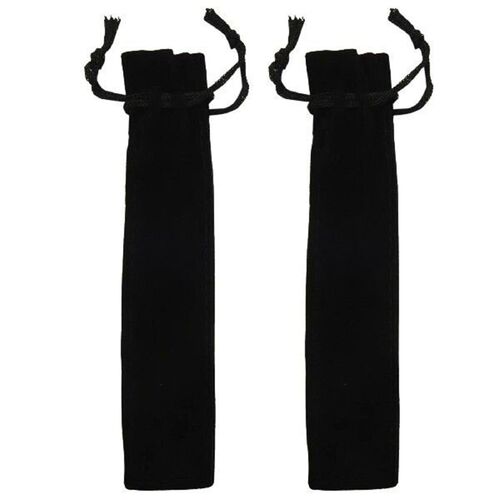 100 Pcs Black Velvet Pen Pouch Sleeve Holder Single Pen Bag