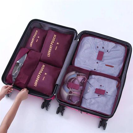 7PCS/Set Travel Organizer Storage Bags Suitcase Packing Set