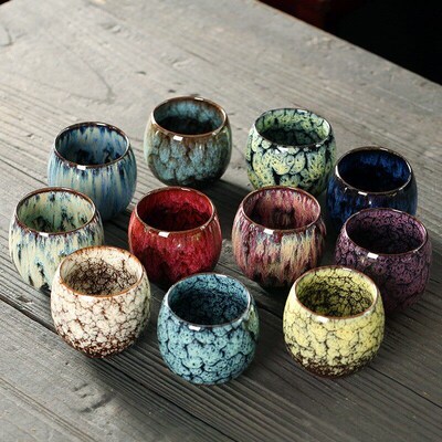 1pcs Kiln Change China Ceramic Cup Porcelain Kung Fu Tea Cup