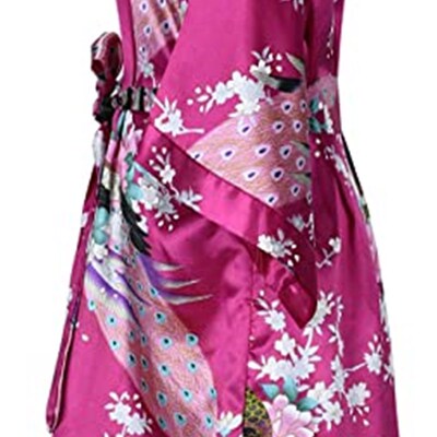 Silk Satin Wedding Bride Bridesmaid Robe Floral Bathrobe Sho