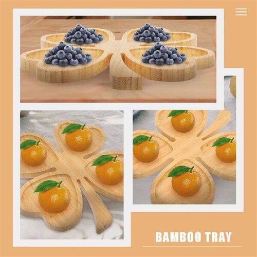 Four-leaf Dried Fruit Plate Bamboo Tray Dessert Serving