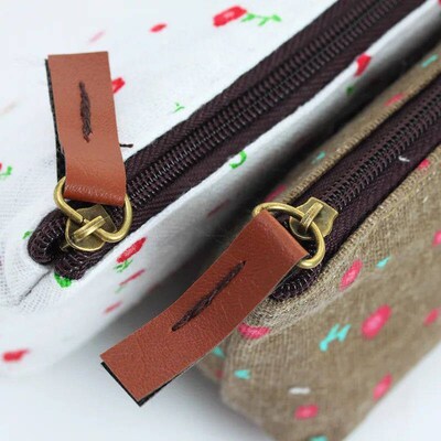 Cute Kawaii Floral Flower  Zipper Pencil Cases Lovely Fabric