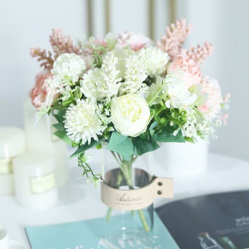 White Artificial Flowers Silk Rose Home Wedding Decoration L