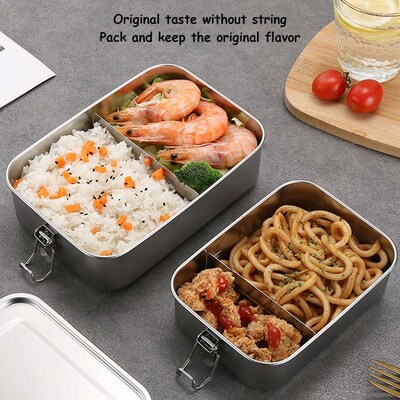 Stainless Steel Square Lunch Box Sealed Insulation Bento Box