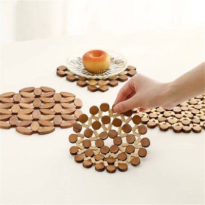 Bamboo Coaster Heat Insulation Pad Dining Plate Mat Table