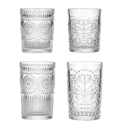 .Carved Wine Glass Classical Glass Drink Glass Thickened Bee