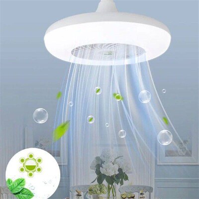 Ceiling Fan With Lights Remote Control E27 Converter Base