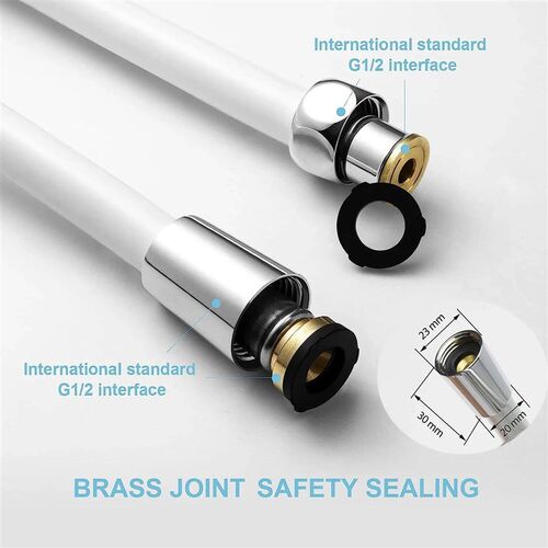 New PVC High Pressure Silver & Black Smooth Shower Hose For