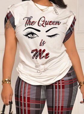 Women Casual Two Pieces Set Summer Fashion Letter Printed O