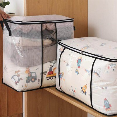 Transparent visible quilt storage bag, large capacity, moist