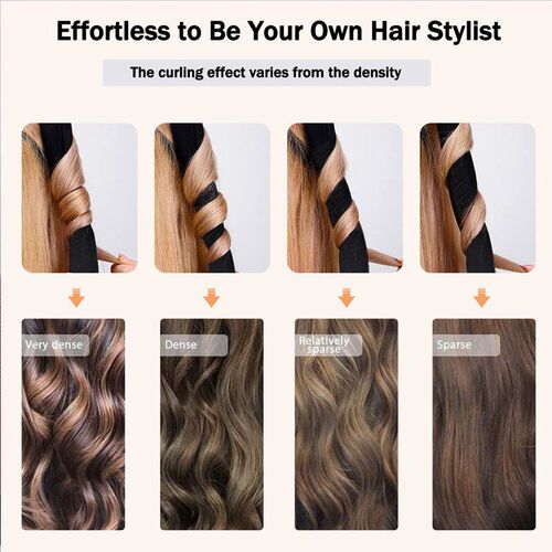 Heatless Curling Rod Headband Styling Kit with Hair Clips