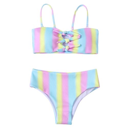 Rainbow Print Girls Kids Swimsuit Swimwear New Summer Kid Ba