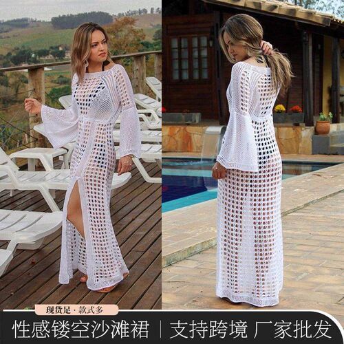 Knitted beach wear, hollowed out bikini swimsuit, outer
