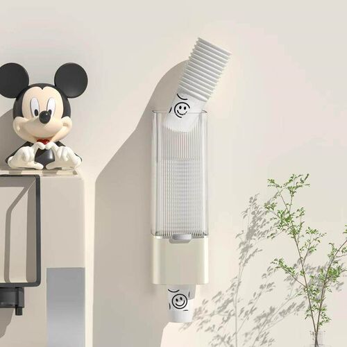 Wall-mounted Dust-proof Paper Cup Holder, No-drilling Automa