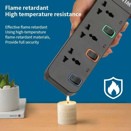 Extension Lead Power Strip Cord Individual Switched Outlet O