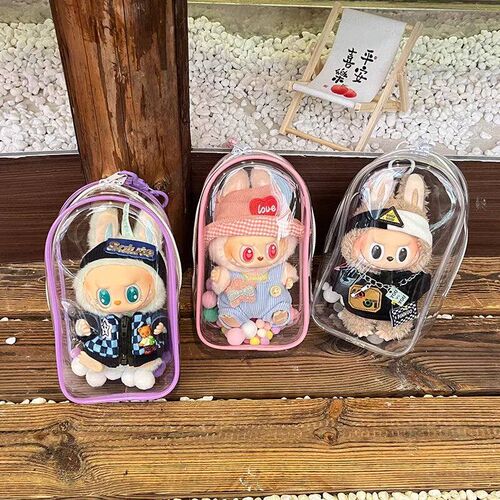 Colorful Transparent Protector Case Organizer Box for 17cm L