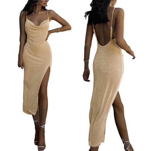 Female Slip Dress Summer Solid Color Sleeveless Spaghetti