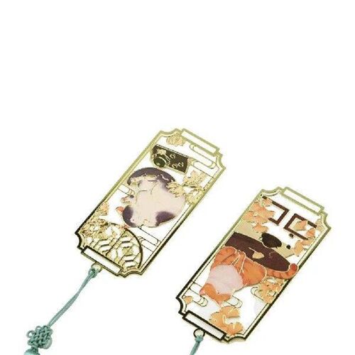 Metal Reading Bookmark Cat Flower Tassels Chinese Style