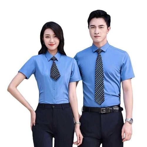 Bamboo Fiber Non-ironing White Grey Short-sleeved Shirt Men