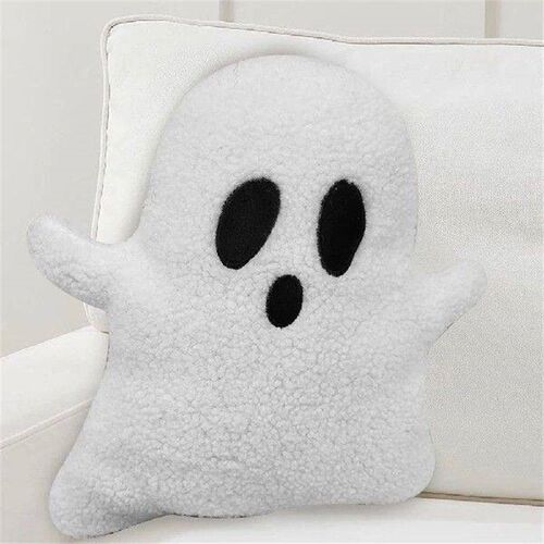 Halloween Decorative Throw Pillow White Cute Ghost Indoor