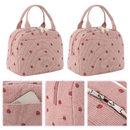 Lunch Bag for Women Corduroy Insulated Lunch Box Leakproof