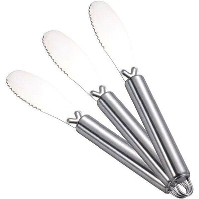3 Pcs Stainless Steel Butter Knife Spatula Condiment Peanut